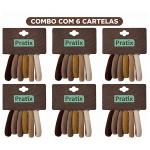 ELASTICO XUXINHA PATRIX GA-F012 MARROM G COMBO COM 6 CARTELAS