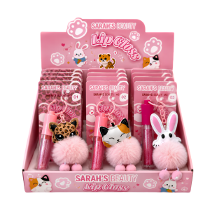 SARAHS BEAUTY S5189 LIP GLOSS CHAVEIRO PELUCIA BOX COM 12 UNIDADES