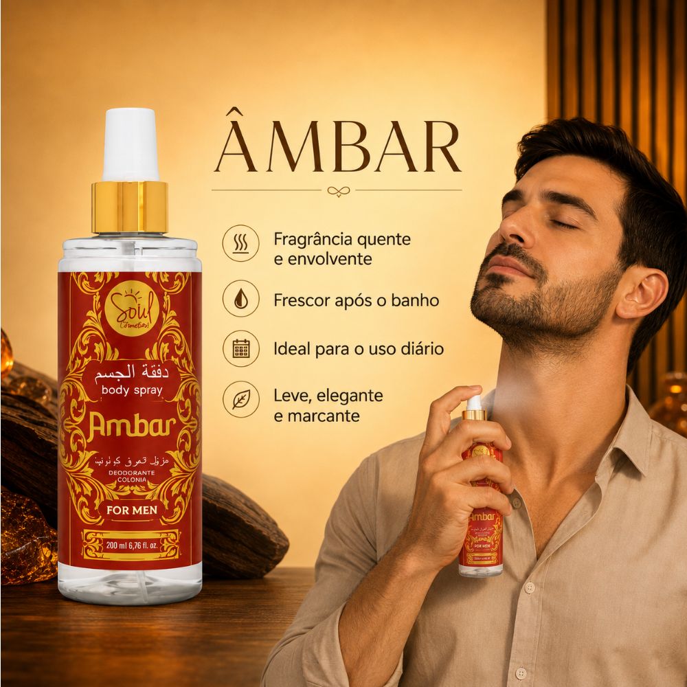 SOUL COSMETICOS BODY SPLASH FOR MEN AMBAR 200ML - Image 3