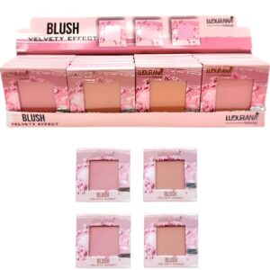LUDURANA B00195 BLUSH COMPACTO VELVET EFFECT - BOX COM 24 UNIDADES – 4 TONALIDADES