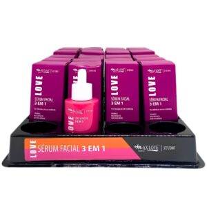 BOX COM 24 UNIDADES DO SERUM FACIAL 3 EM 1 MAX LOVE