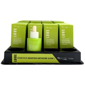 BOX COM 24 UNIDADES DO SERUM FACIAL BIOATIVO ANTIACNE 10 EM 1 MAX LOVE