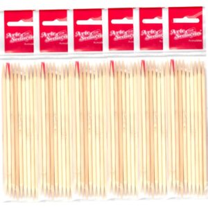 ARTE SEDUCAO PALITO DUAS PONTAS GROSSO - KIT COM 6 PADOTES COM 8 UNIDADES DE 14CM