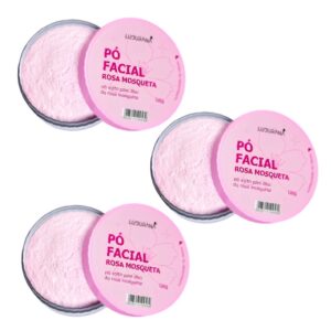 LUDURANA B00280 PÓ FACIAL ROSA MOSQUETA – KIT COM 3 UNIDADES