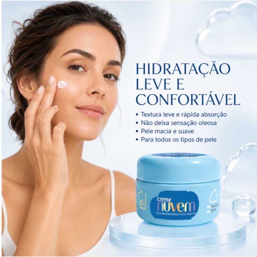 SOUL COSMETICOS CREME HIDRATANTE FACIAL NUVEM – 90GR - Image 3